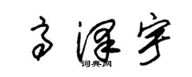 朱锡荣高泽宇草书个性签名怎么写
