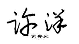 朱锡荣许洋草书个性签名怎么写