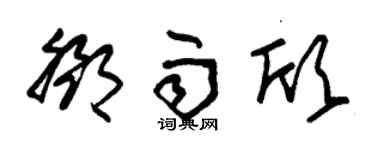 朱锡荣邓雨欣草书个性签名怎么写