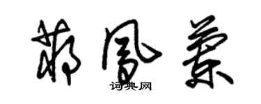 朱锡荣蒋凤兰草书个性签名怎么写