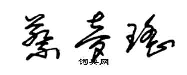 朱锡荣蔡梦瑶草书个性签名怎么写