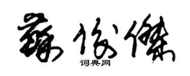 朱锡荣苏俊杰草书个性签名怎么写
