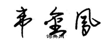 朱锡荣韦金凤草书个性签名怎么写