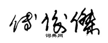 朱锡荣傅俊杰草书个性签名怎么写