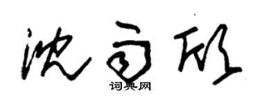 朱锡荣沈雨欣草书个性签名怎么写