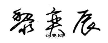 朱锡荣黎奕辰草书个性签名怎么写