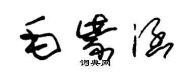 朱锡荣毛紫涵草书个性签名怎么写