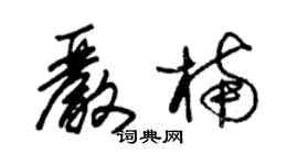 朱锡荣严楠草书个性签名怎么写