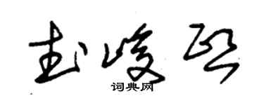 朱锡荣武峻熙草书个性签名怎么写