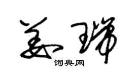 朱锡荣姜瑞草书个性签名怎么写