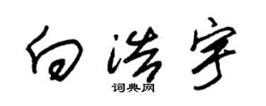 朱锡荣向浩宇草书个性签名怎么写
