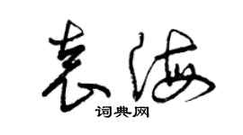 曾庆福袁海草书个性签名怎么写