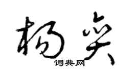 曾庆福杨奕草书个性签名怎么写