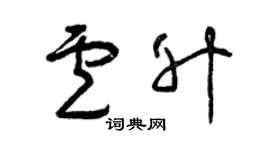 曾庆福卢升草书个性签名怎么写