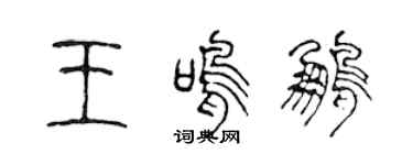 陈声远王鸣鹏篆书个性签名怎么写