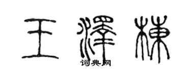 陈声远王泽栋篆书个性签名怎么写