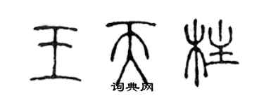 陈声远王天柱篆书个性签名怎么写