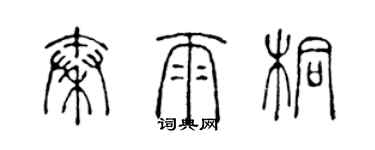 陈声远秦雨桐篆书个性签名怎么写