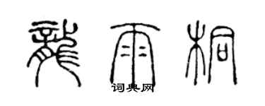 陈声远龙雨桐篆书个性签名怎么写
