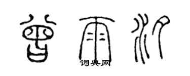 陈声远曾雨汐篆书个性签名怎么写