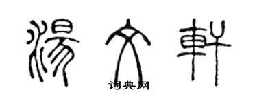 陈声远汤文轩篆书个性签名怎么写