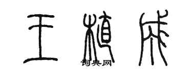 陈墨王植成篆书个性签名怎么写