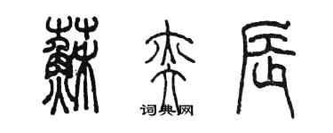 陈墨苏奕辰篆书个性签名怎么写