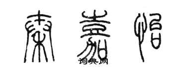 陈墨秦嘉怡篆书个性签名怎么写