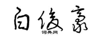 曾庆福白俊豪草书个性签名怎么写