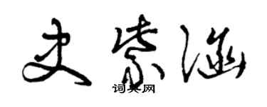 曾庆福史紫涵草书个性签名怎么写