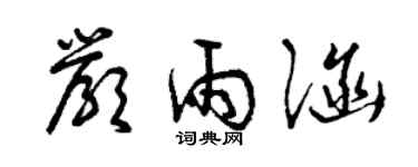 曾庆福严雨涵草书个性签名怎么写