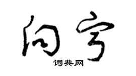 曾庆福向宁草书个性签名怎么写