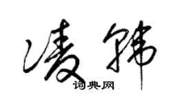 梁锦英凌韩草书个性签名怎么写