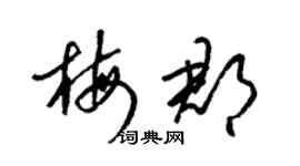 梁锦英梅郡草书个性签名怎么写
