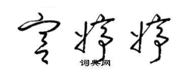 梁锦英宫婷婷草书个性签名怎么写
