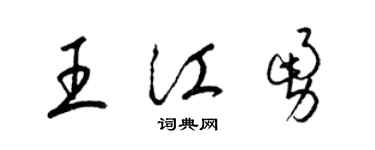 梁锦英王江勇草书个性签名怎么写