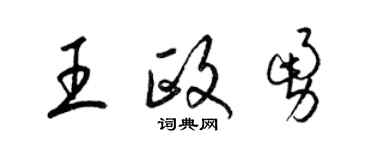 梁锦英王政勇草书个性签名怎么写