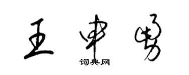梁锦英王申勇草书个性签名怎么写