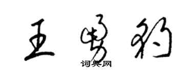 梁锦英王勇豹草书个性签名怎么写