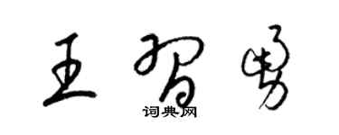 梁锦英王习勇草书个性签名怎么写
