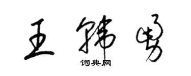 梁锦英王韩勇草书个性签名怎么写