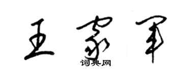 梁锦英王家军草书个性签名怎么写