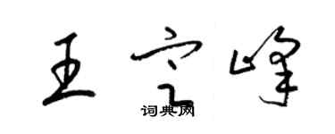 梁锦英王定峰草书个性签名怎么写