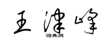 梁锦英王津峰草书个性签名怎么写