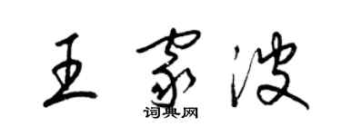 梁锦英王家波草书个性签名怎么写