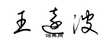 梁锦英王远波草书个性签名怎么写