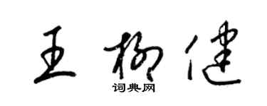 梁锦英王柳健草书个性签名怎么写