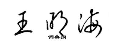 梁锦英王明海草书个性签名怎么写