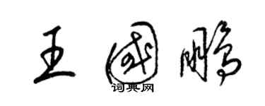 梁锦英王国鹏草书个性签名怎么写
