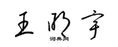 梁锦英王明宇草书个性签名怎么写